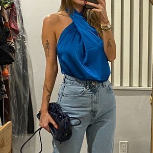 Superdown Amerie Pleated Halter Top